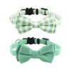 2 Pack Cat Collar with Bow Tie Solid Color Plaid
