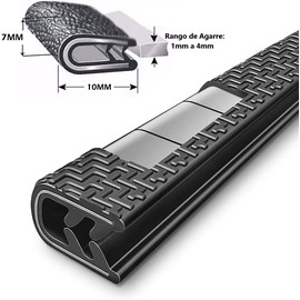 Vmingo Protector Borde Puerta Auto Sello Hule Moldura con Presión Universal Tira 5 Metros (Rojo)
