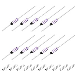 MECCANIXITY 10 Pcs Metal Temperature Thermal Fuse SF152Y 157 °C 314.6 °F 15A 250V Cutoff Thermal Fuse with 20 Pcs BN1.25 Bare Terminal Butt Connector for Motor Transformer Electric Industrial