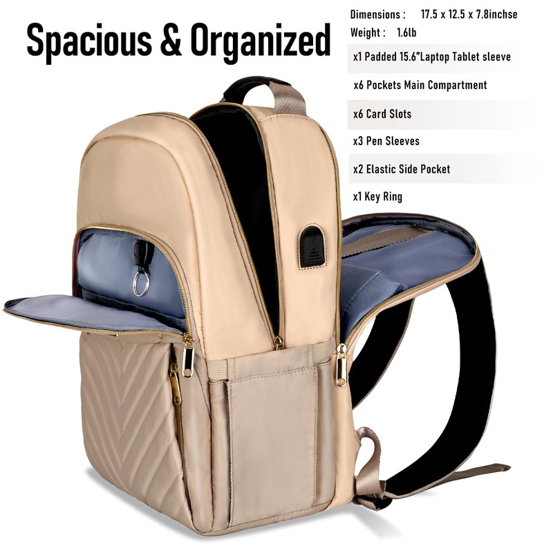 Skaypibs Backpack for Women, Travel Laptop Backpack 15.6 Inch Computer