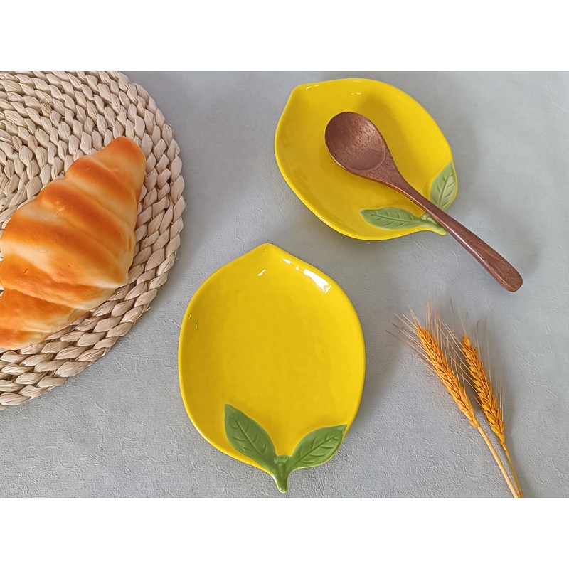 Ceramic Spoon Rest for Stove Top, Lemon Cute Spoon Rest