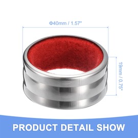 GLOKUUCA Wine Bottle Collars - 4Pack Classy Wine Collar Drip Rings Fits for Bar and Home - Stainless Steel Wine Drop Stopper - (1.57-inch x 0.75-inch, Red Silver)