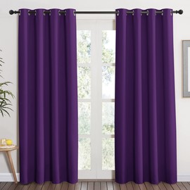 NICETOWN Cortina Opaca para Ventana, diseño de hogar con Aislamiento térmico, para Dormitorio, se Vende por Separado(Morado, 1 Piezas, 132 x 213 CM)