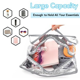 Hoiny Clear Bag for Stadium Events Approved, 12x6x12 Large Transparent Tote Bag with Zipper for Gym Concert Sports Festivals (Gray)