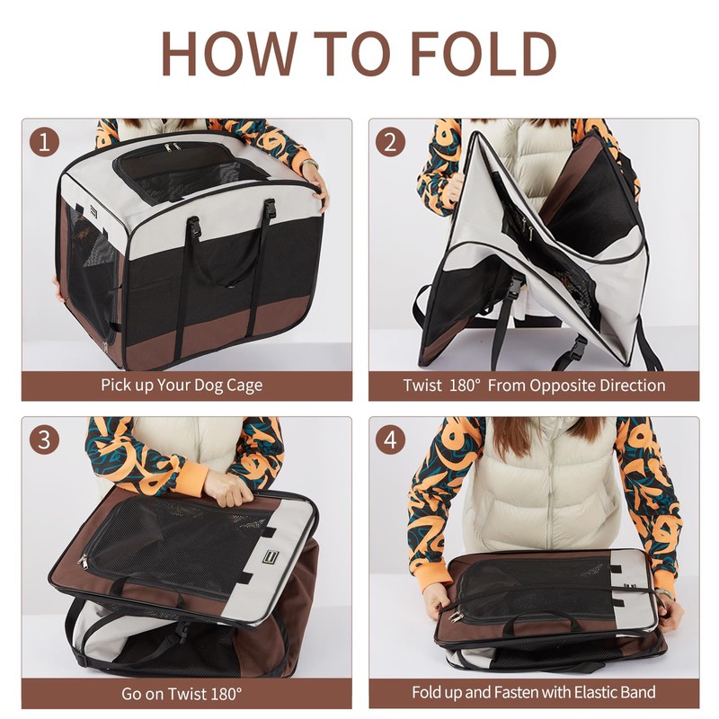 DONORO Dog Kennels and Crates for Medium Dogs, Portable Pop