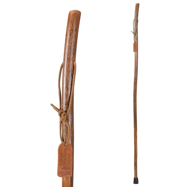 Brazos Trekking Pole, Hiking Pole, Hiking Stick or Walking Stick Handcrafted of Lightweight Wood and Made in the USA, Traditional, Hickory, 41 Inches (602-3000-1124)