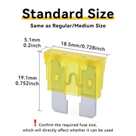 100 Pack Auto Fuses 20 AMP ATC/ATO Standard Regular Fuse Blade 20A Car Truck Boat Marine RV