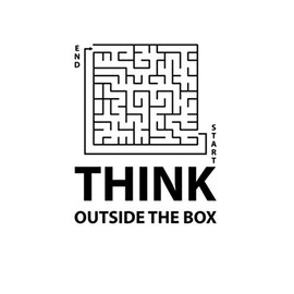 Think Outside The Box Inspirational Quote Wall Decal Startup Success Business Motivational Vinyl Sticker Labyrinth Art Decorations for Home Living Room Office Decor Ideas hq90