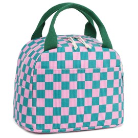 LEDAOU Lunch Box for Women Insulated Lunch Bag Corduroy Lunch Tote Bags Leakproof Cooler Lunch Case for Travel Work Picnic