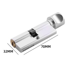 Xiciki Cylinder Lock, Euro Cylinder Lock 35/35, Thumb Turn Euro Cylinder Lock 70mm, UPVC Door Locks, Lock Barrel and Keys Set, Thumbturn Euro Cylinder for High Security (White)