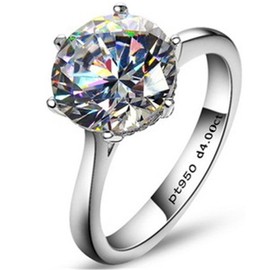 AINUOSHI Silver Rings, Engagement Rings, 1-4 Carat Zirconia Rings, Bling Diamond Rings – Put you in a Noble and Elegant Mood, 4.0 Carat