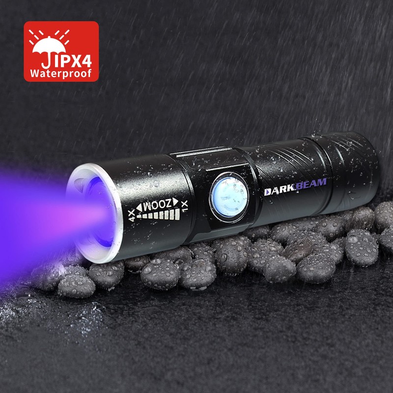 DARKBEAM UV Light Rechargeable USB Flashlight 395nm Blacklight Ultraviolet Wood's