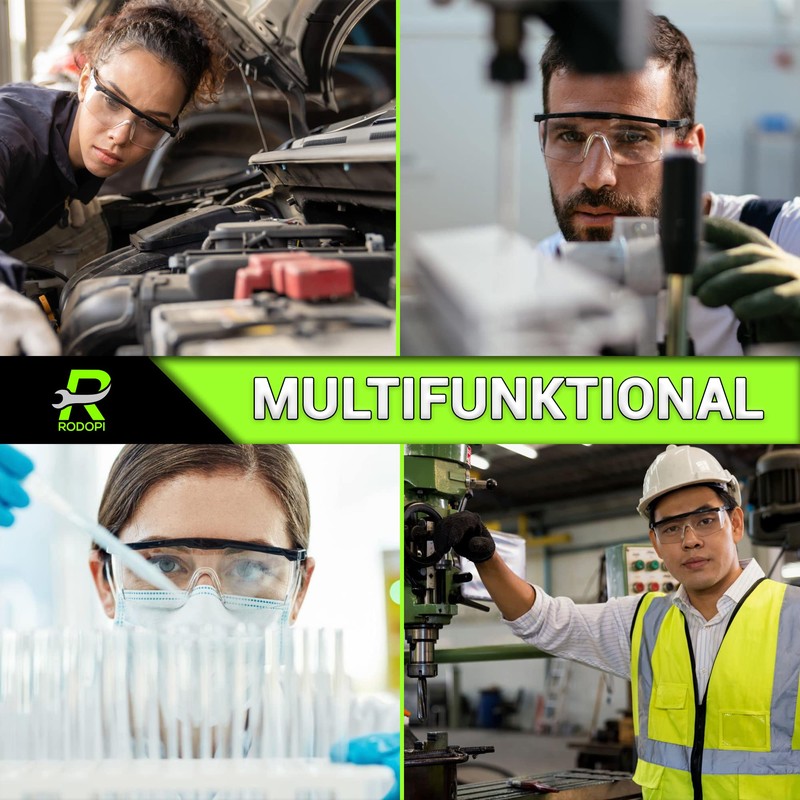RODOPI ClearVision-FogX Safety Goggles Adjustable Safety Glasses Anti Fog EN