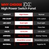 FXC Pre-Wired 5 Gang Rocker Switch Aluminum Panel with 40A