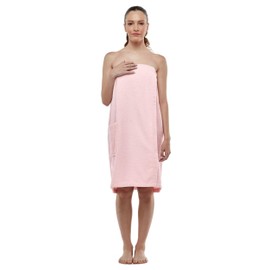 ESKYMODE Womens Terry Cotton Bath Robe Wrap, Women's Spa Shower Towel Bathrobe Pink S/M