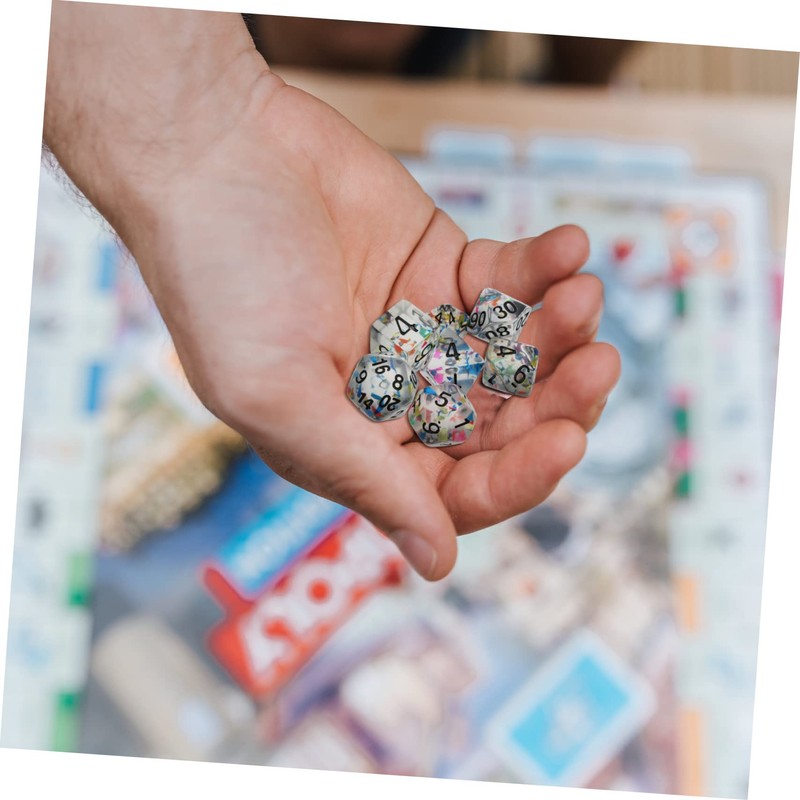 CIYODO 7 Piece Acrylic Dice Set Strip Core Dice Toys