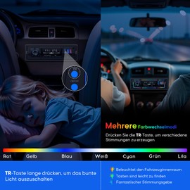 Autoradio Bluetooth RDS, CENXINY Autoradio mit Typ-C-Ladeanschluss, Mehreren Beleuchtungsmodi,FM/AM Fernbedienung/2USB/AUX/SD/MP3-Player/DSP/EQ