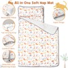 Toddler Nap Mat with Removable Pillow & Soft Minky Blanket,