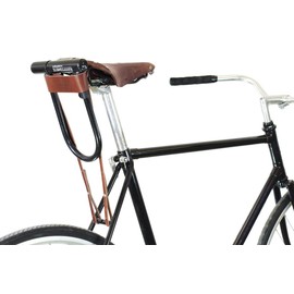 U-Lock Holster for Kryptonite Bicycle Locks; Leather D-Lock Holder for More Quiet Bike Ride (Brown)