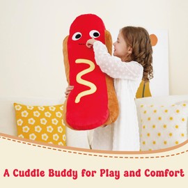 Zctghvy Hot Dog Stuffed Animal – Realistic 35-inch Plush Toy for Collecting, Cuddling, and Displaying, Great Gift for All Ages