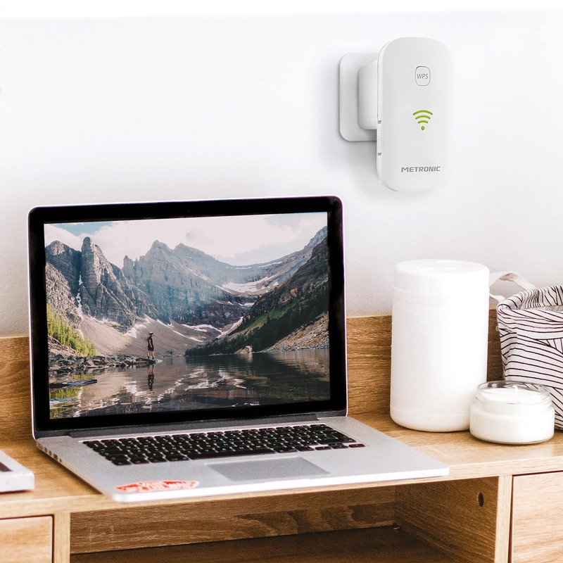 Metronic 495437 WiFi Repeater 300 Mbps with On/Off Switch