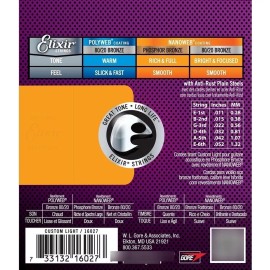 Elixir Phosphor Bronze 11-52 Cuerdas Guitarra Acústica 16027