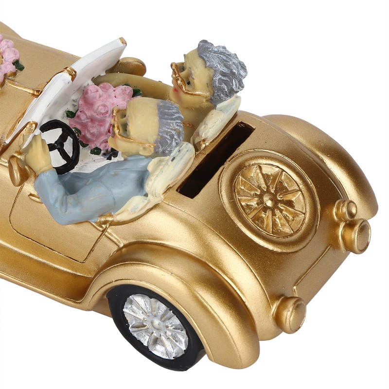 Old Couple Resin Grandma and Grandpa Car Model Saving Pot