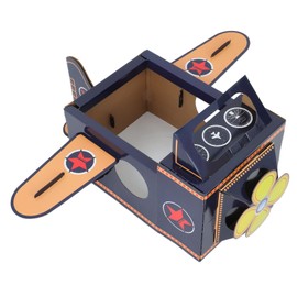 Operitacx Wearable Cardboard Airplane for Engaging Rotatable Fan Interactive DIY Craft for Home School Imaginative Fun for Boys