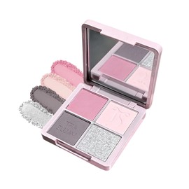 KumiModa 4 Colors Eyeshadow Palette, Nude Eyeshadow Matte & Glitter for Natural Makeup, Tearbag Highlighters, Shading, Beginners