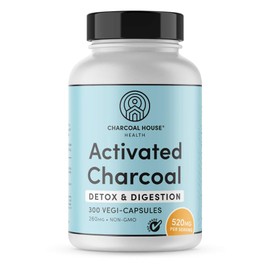 Activated Charcoal Capsules 125 Vegetarian Capsules 320mg - Vegan 100% Pure Coconut Shell Charcoal No Filler