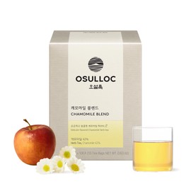 OSULLOC Chamomile Blend Tea(Chamomile & Sweet Apple scent, 10 count x 0.5oz), Relaxing Chamomile tea with delicate sweet flavors, Decaffeinated Herbal tea