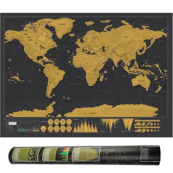Weltkarte Rubbeln FaJoek Weltkarte Scratch Map,Rubbel Landkarte, Scratch Map World,