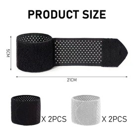 EHDWXVZM Pack of 4 Thin Sports Wristbands, Breathable Wrist Bandages, Elastic Wrist Support, Adjustable Wrist Bandages, Sports Accessories (Black, Grey)