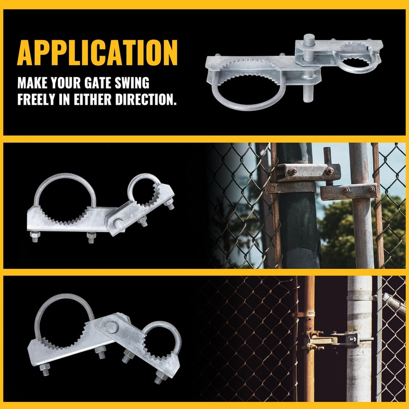 VIVIDA Chain Link Gate Hinge, 180 Degree Commercial Gate Hinge