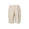 Paul Fredrick Men's Linen Pleated Shorts, Size 38 Ivory