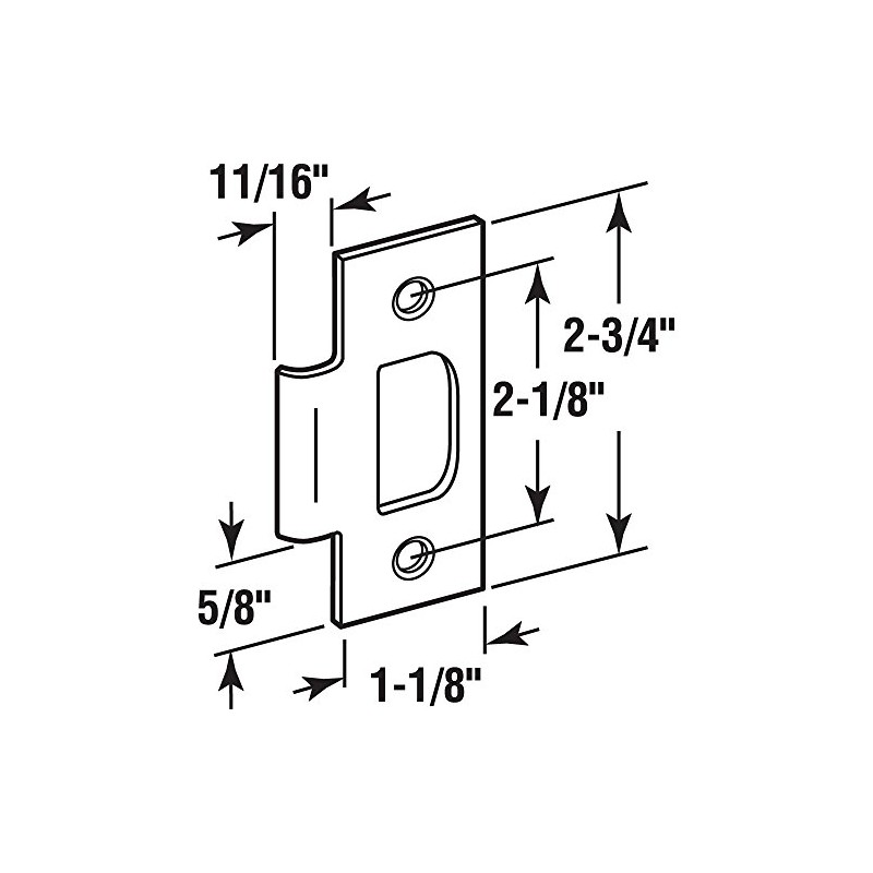 Prime-Line E 2299 Stainless Steel Standard T-strike Door Strike Plate,