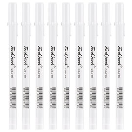 9 Pack White Gel Pens,0.8mm White Pens for Art White Fine Liner Art Pen Diy Painting Graffiti Pen Suitable for Art Painting Black Paper Notebook School