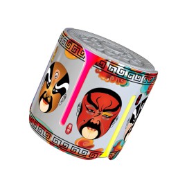 T202 Traditional Stereo Mask Art on Spin Speaker with BT5.4 RGB Lights TWS Pairing for Outdoor, Party and Giftcolor: Black