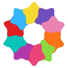 WANDIC Dry Erase Circles, 10 Pcs 10 Colors Star Removable Vinyl Dots Decals Colorful Non-Magnetic Dry Erase Table Spots Markers for School Painting Teaching Blackboard Stickers, 11.4inch