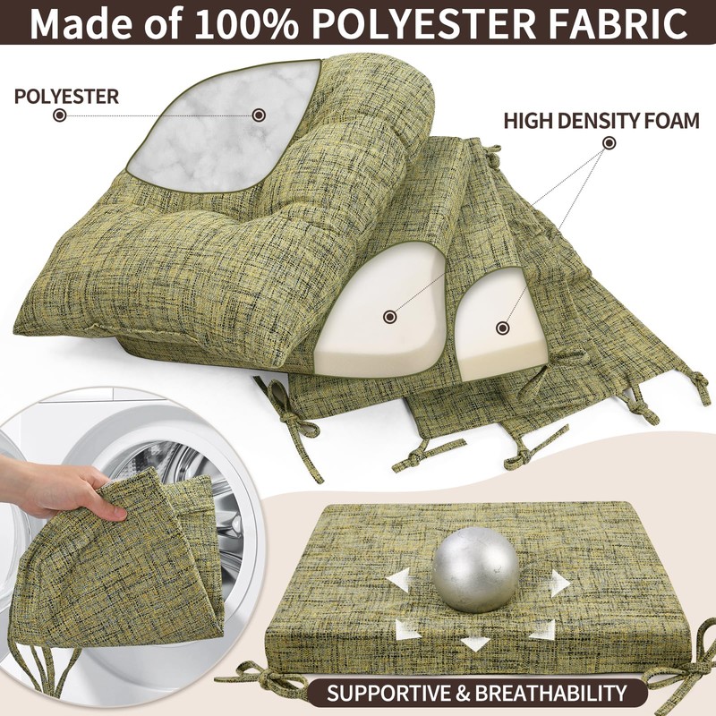 SINOSSO Glider Rocker Cushion Set (5 Pcs), Soft Blended Fabric