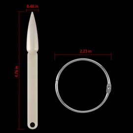 KINJOEK 3 Set Total 150 Pointed Tips Natural Nail Swatches Sticks, Nail Art Supplies Stiletto Practice Tips Display Board Sample Sticks with Ring for Nail Art Polish Color Test Display Home DIY