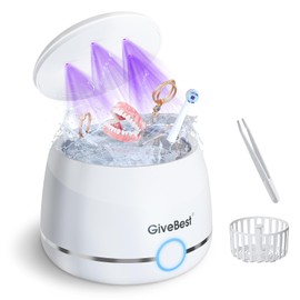 GiveBest Ultrasonic Retainer Cleaner Machine - 45k UV Ultrasonic Cleaner for Teeth, Ultrasonic Retainer Cleaner for Mouth-Guard Aligner, Whitening Trays,Toothbrush Head