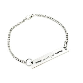 Strong Beautiful Worthy Connector Charm, Positive Affirmation, Daughter Gift, Friend Gift, Wife Gift, Graduation Gift For Her, Granddaughter