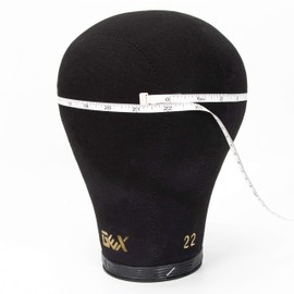 GEX 20"-24" Canvas Cork Wig Block Mannequin Head for Wig Making Drying Styling Display with Table C Clamp Stand Holder (Black 22.5")