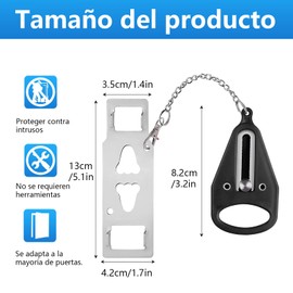 Cerradura De Puerta Portátil, 1 Piezas Cerradura De Seguridad Para Viajes, Cerradura De Puerta Portátil De Acero Inoxidable Para Apartamento, Escuela, Viaje, Hotel, Motel