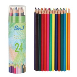 PATIKIL 24 Colors Coloring Pencils Set, Soft Core Colored Pencils Hexagonal Shape Coloring Drawing Pencil for Sketching Blending DIY Crafts (Green Bucket)