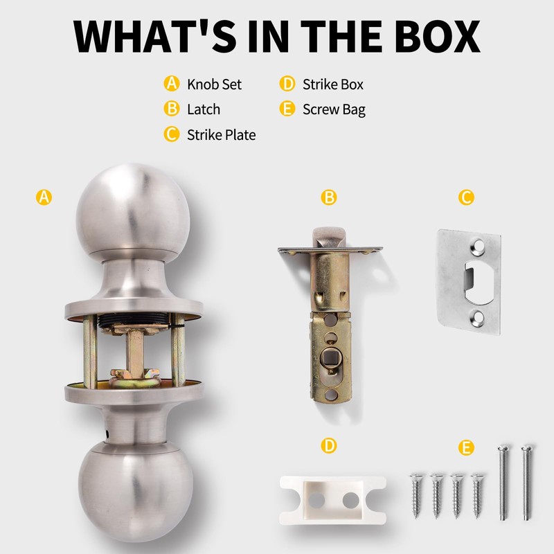 Zion Passage Door Knobs Indoor Door Locks Keyless Interior Door