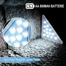 TOTHDATE Set of 4 Solar Stair Lighting Outdoor Cool White Light, Solar Step Lights Outdoor IP67 Waterproof for Floor Porch Decor Yard Path Garden Walkways