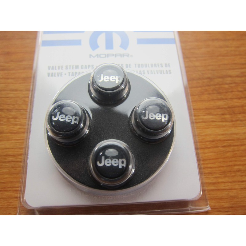 Mopar Jeep Black Valve Stem Caps New OEM