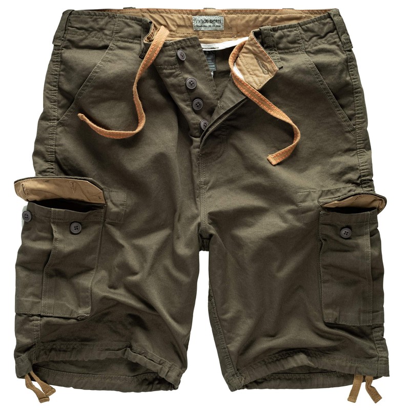 Surplus Raw Vintage Men's Cargo Vintage Shorts, Olive, S